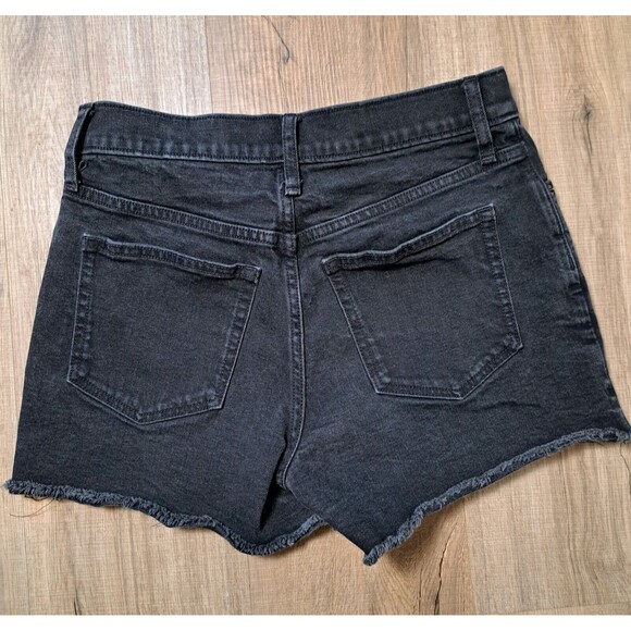 J. Crew Women's Exposed Button Fly Washed Black Jean Denim Short Preppy Size 26 - Picture 4 of 9
